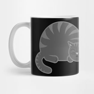 Sleepy Chubby Kitty - Gray Mug